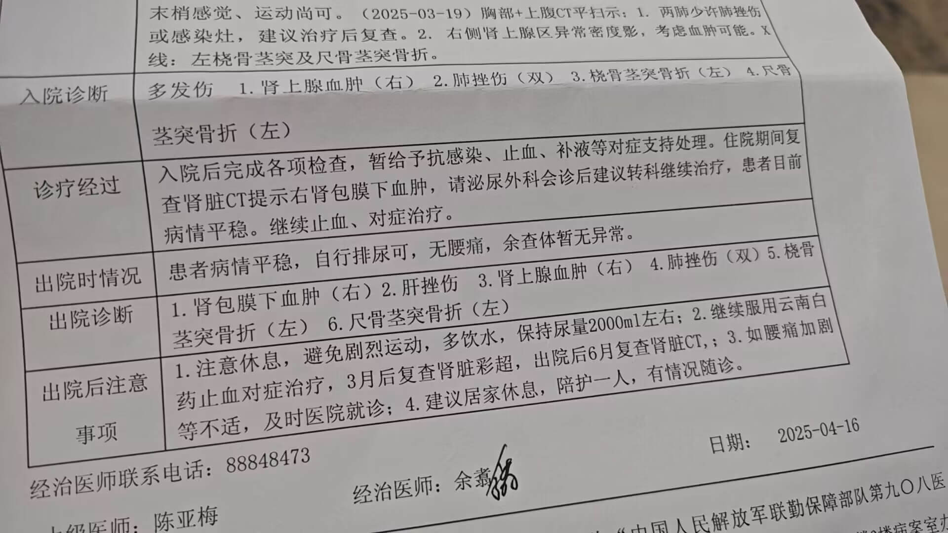 出院诊断